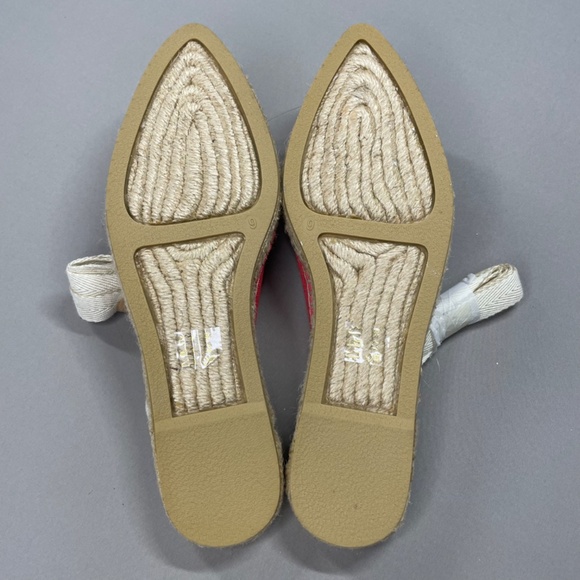 NEW J Crew Shoes Womens 9 red brown ballet espadrille flats lace up preppy boho - Picture 10 of 11